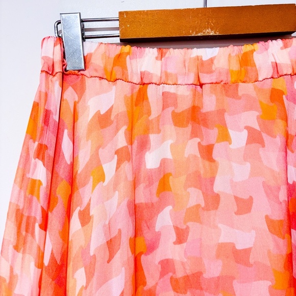 PAOLO CASALINI Pink and orange silk skirt - Picture 5 of 9